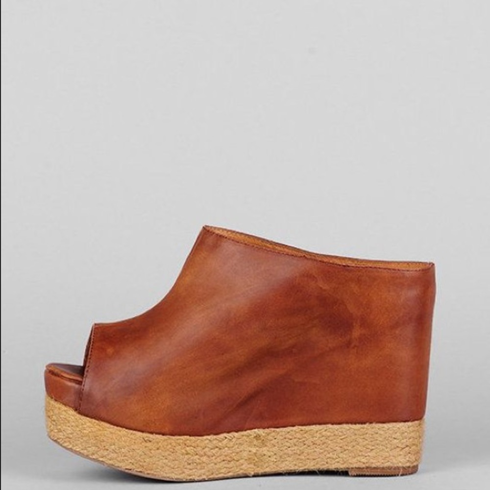 Jeffery Campbell Virgo Leather Espadrille Wedge